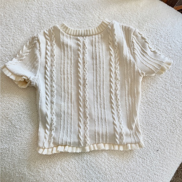 Zara Cream Cable Knit Crop Top - Picture 3 of 3